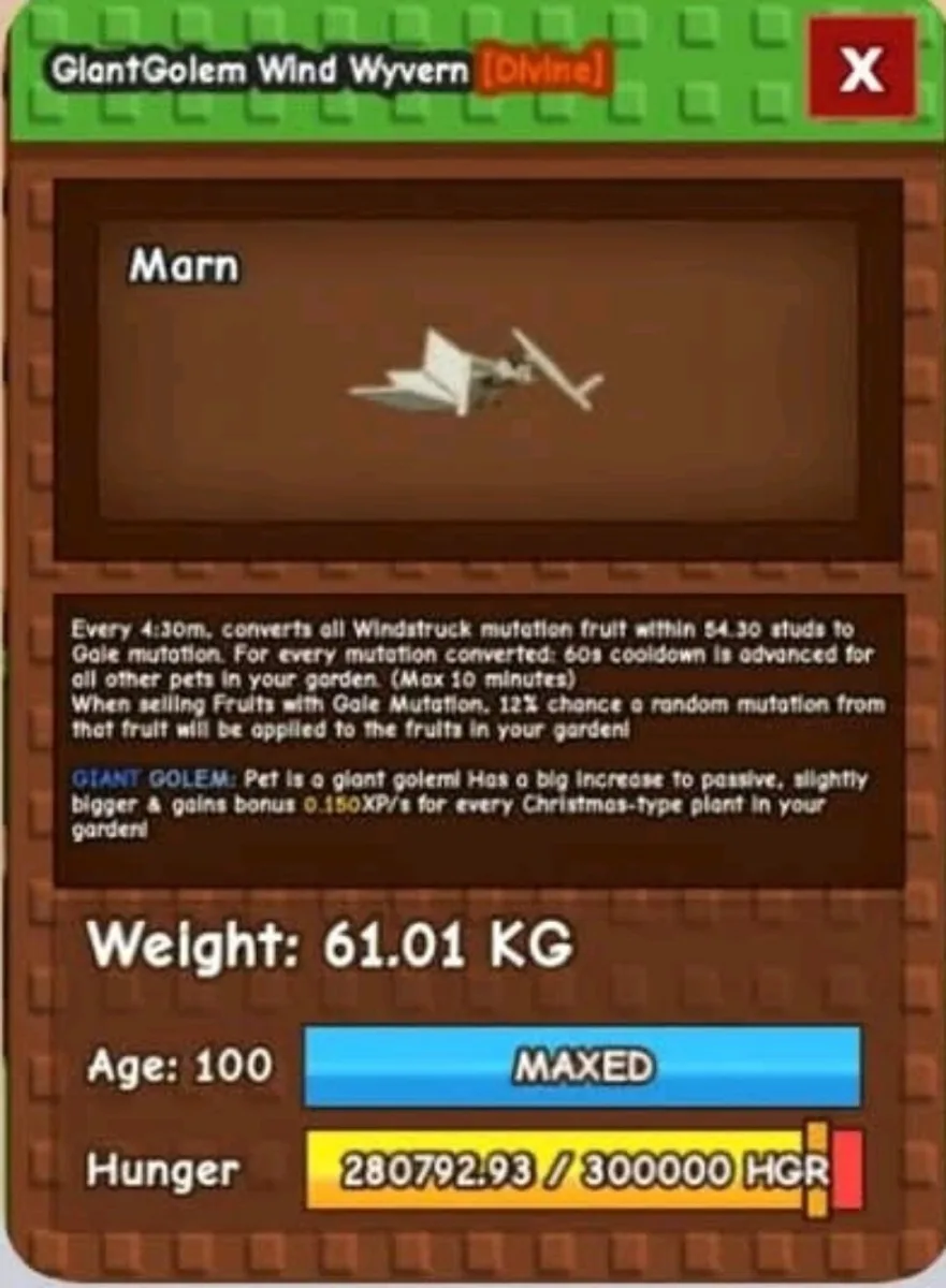 WIND WYVERN (DLC PET 60-61KG) FAST DELIVERY — Account account