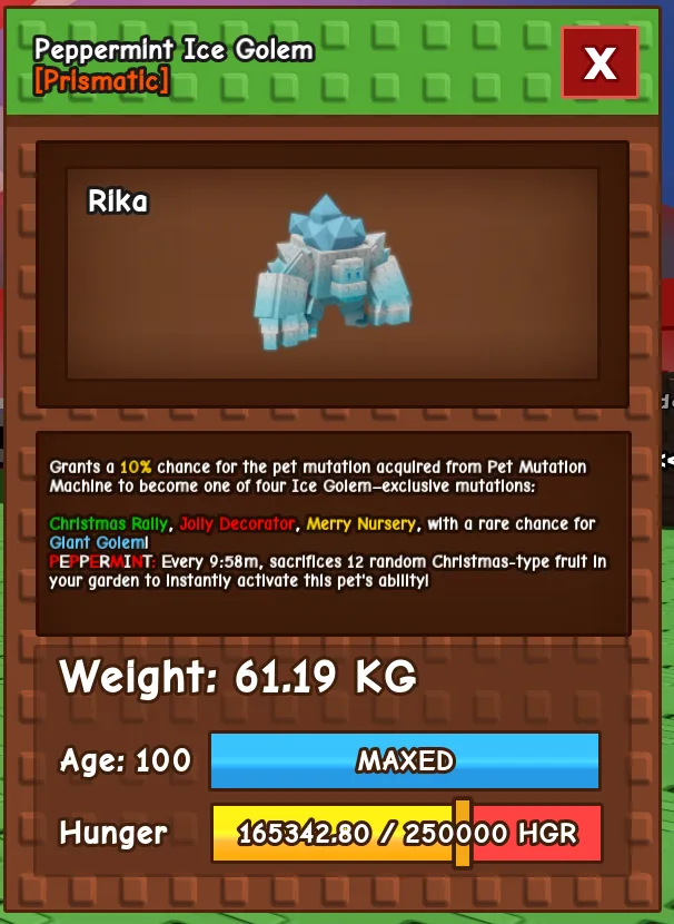 ICE GOLEM PEPPERMINT MUTATION 61.19KG