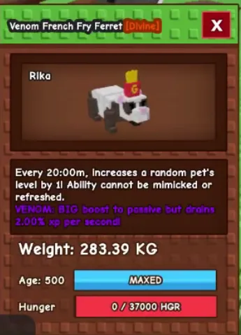 280kg+ Venom French Fry Ferret super handsome