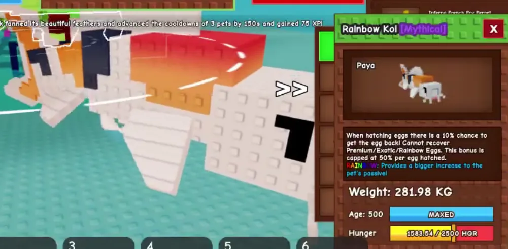280KG+ Rainbow Koi Mythical // super handsome // Age 500 Maxed // 10 Premium Exotic Rainbow Egg Recovery//this is not peacock/i run out of tag other