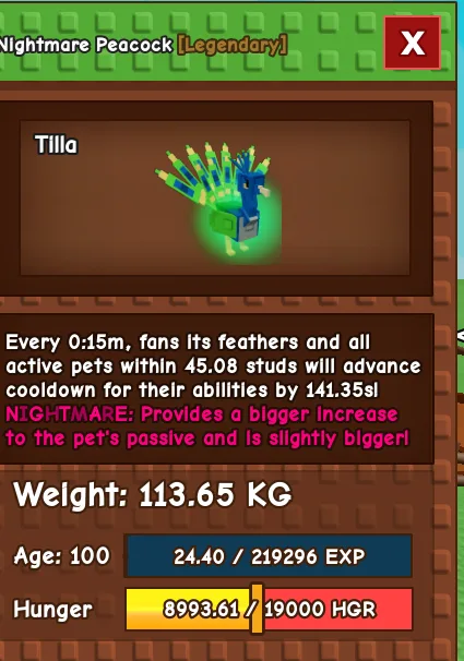 Godly Nightmare Peacock +113kg 15s CD