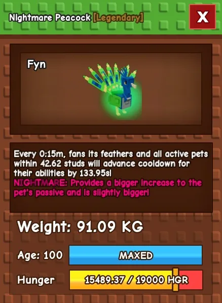 15 SEC GODLY 90KG + PEACOCK NIGHTMARE GROW A GARDEN — Account account