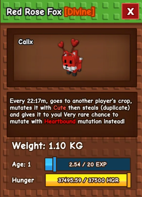 RED ROSE FOX NEW PET VALENTINE'S VALENTINE — Account account
