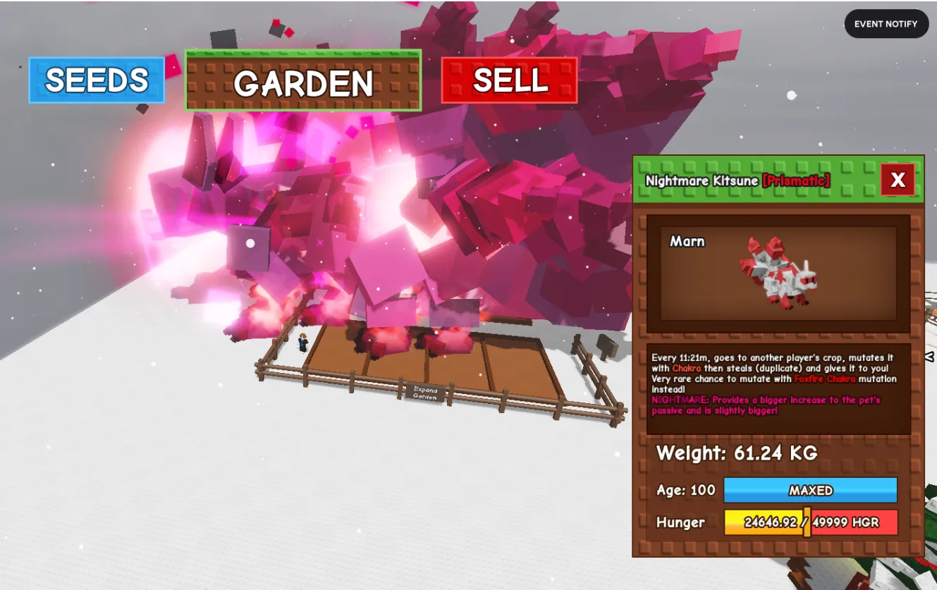 60 - 61 KG RED KITSUNE NIGHTMARE MUTATION // HUGE SEMI TITANIC PRISMATIC PET! — Account account
