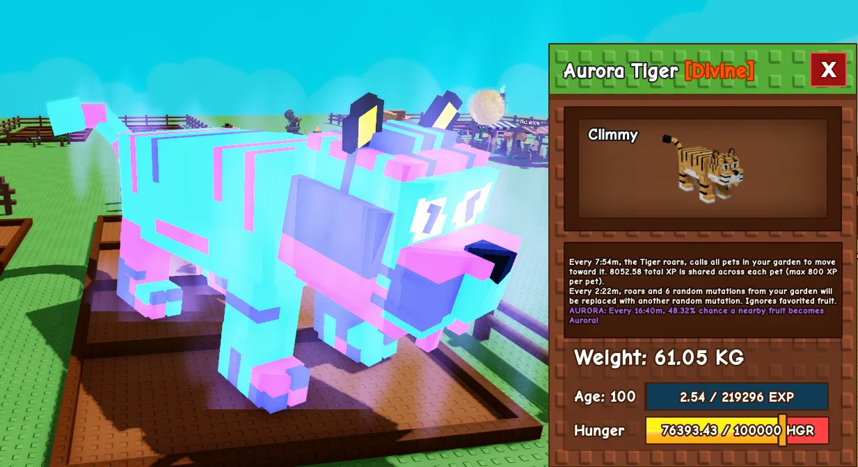 61.05kg Age 100 Aurora Tiger