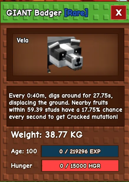 38kg Giant Badger — Account account