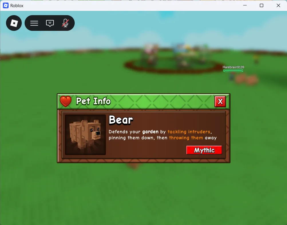 Bear - New Pet ( takling Intruders ) (Mythic)