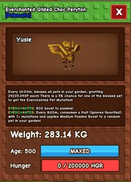 Gilded Choc Peryton Everchanted Mutation Gcp 200kg+ 500 age