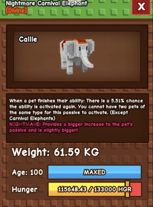 HUGE CARNIVAL ELEPHANT NM / VENOM / EVER 60KG-61KG — Account account