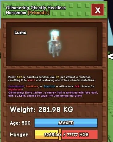 Ghostly Horseman : Kg 281 / Age 500 // glimmering — Account account
