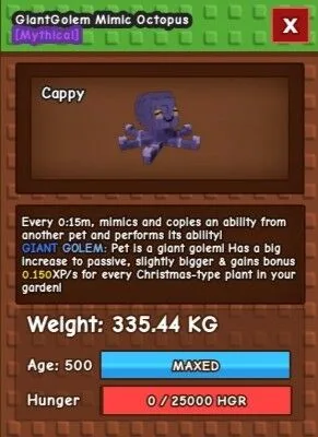 350KG++ Colosal Mimic Octopus Age 500 Giant Golem Mimic