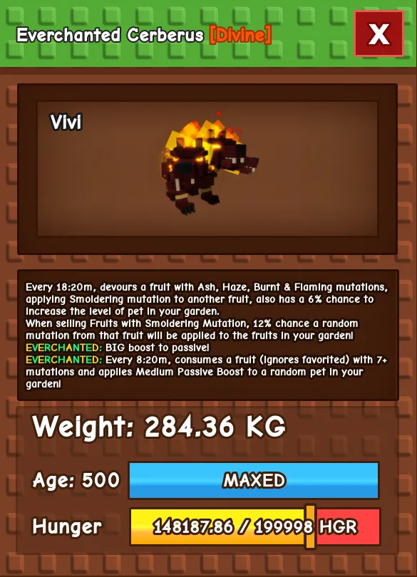 HUGE CERBERUS NM / VENOM / EVER 280KG+ AGE 500