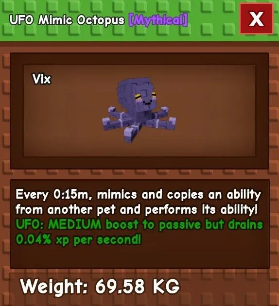 UFO Mimic Octopus 69 kg - AGE 116 MAX LVL - 15 SEC MAX CD - NO TOY