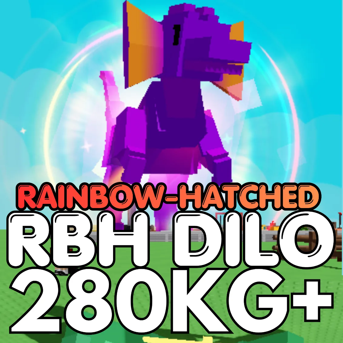 HUGE Rainbow Hatched Dilophosaurus 280KG+ RBH Dilo Age 500 INSTANT DELIVERY