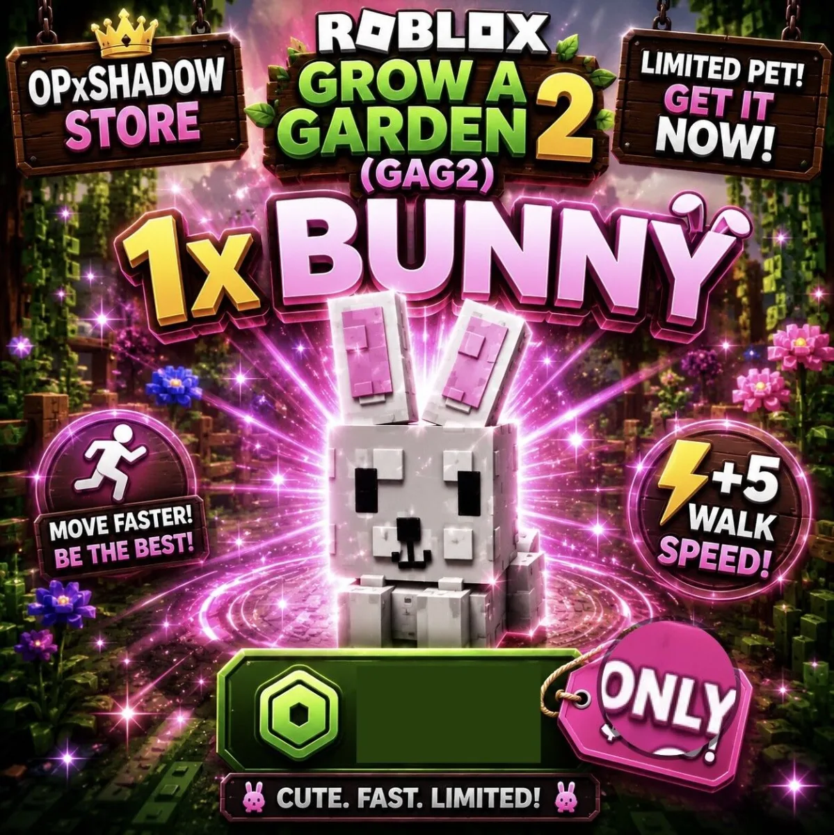 BUNNY 1x EACH - GOOD FOR SPEED + SEED HUNT FASTER — Account account