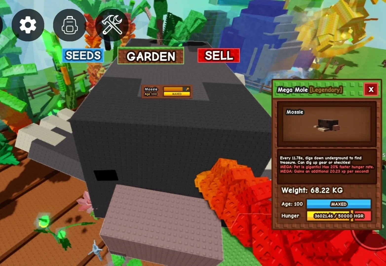 Huge MEGA Mole - 68.22 KG (Age 100) 10s cooldown — Account account