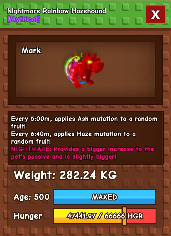 HUGE RAINBOW HAZEHOUND NM / VENOM / EVER 280KG+ AGE 500