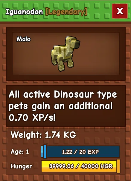 Iguanodon LEGENDARY Age 1 1.74KG