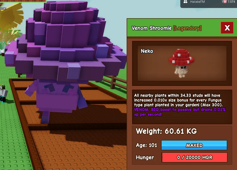 60kg+ Venom Shroomie — Account account