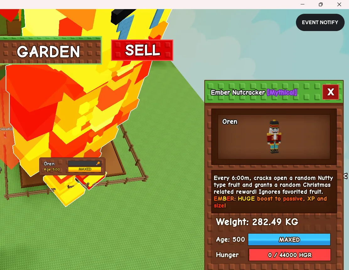 280KG+ Ember Nutcracker Mythical // super handsome // Age 500 MAXED // Christmas Reward Flex Pet