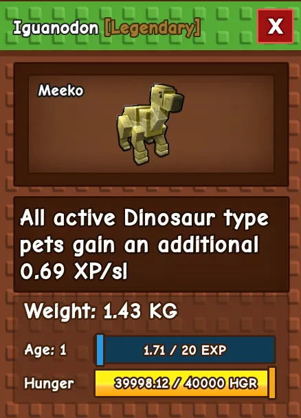 Iguanodon LEGENDARY Age 1 1.43KG