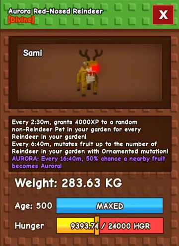 HUGE RED NOSED REINDEER NM / VENOM / EVER 280KG+ AGE 500