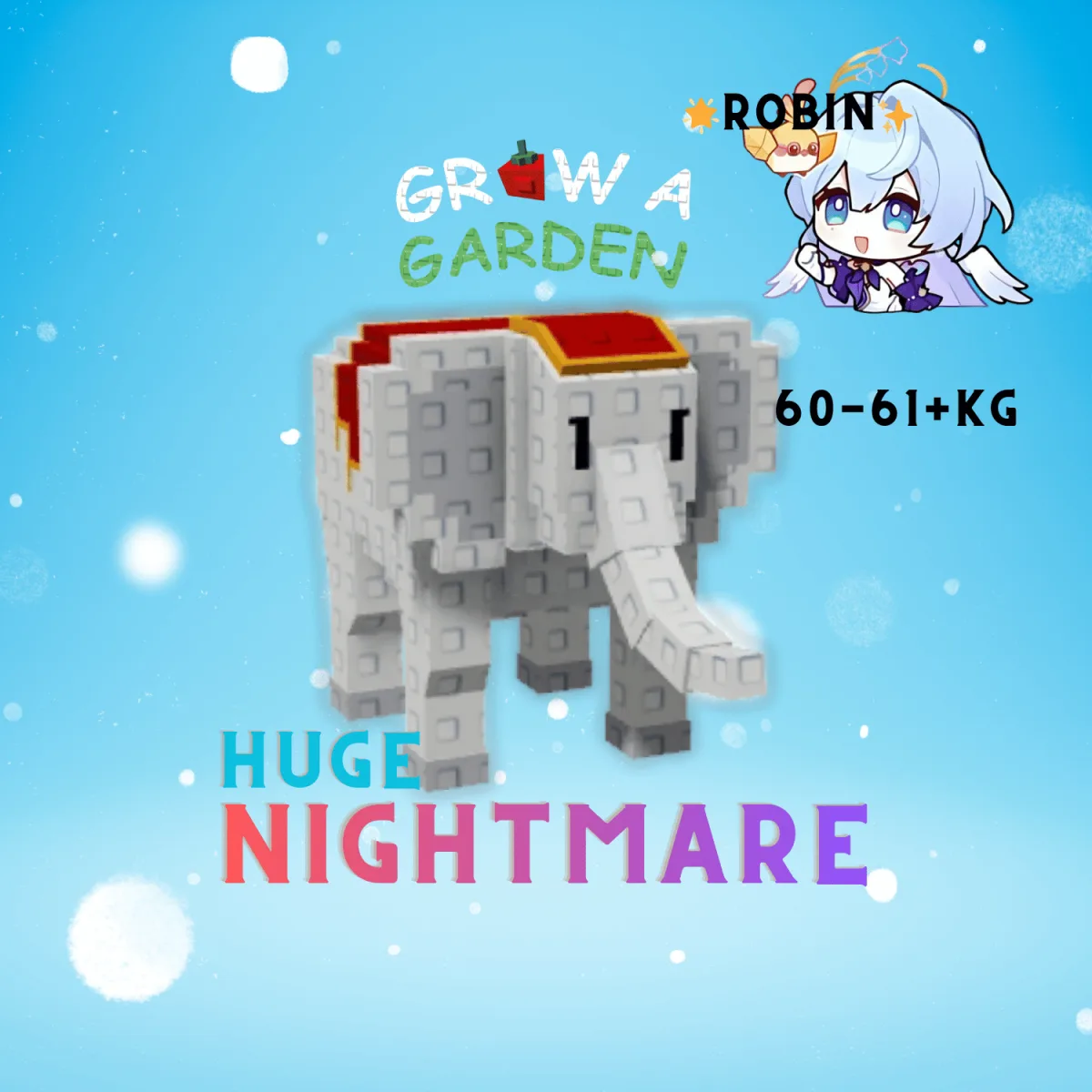 HUGE Nightmare Carnival Elephant - 60-61+KG - Grow a Garden