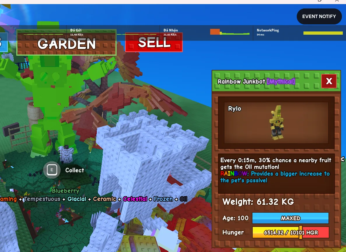 60kg RAINBOW HUGE JUNKBOT super beauty and handsome. Has 15s cd skill