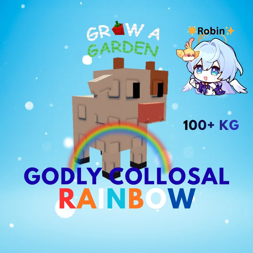 Godly Collosal Rainbow Cow - 100+KG - Grow a Garden — Account account