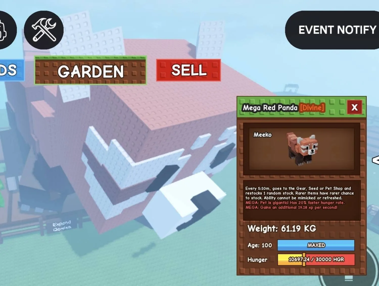 Huge MEGA Red Panda - 61.19 KG (Age 100) — Account account