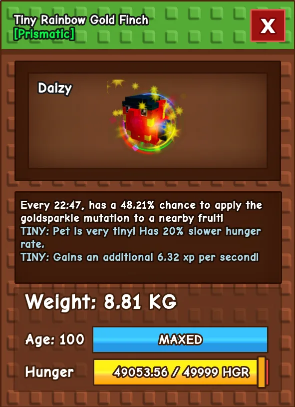 8.81KG Tiny Rainbow Hatching Gold Fin // Small and cute // Rare 0.88KG base — Account account