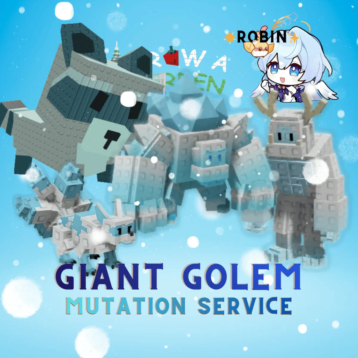 Giant Golem Mutation Service - With Festive Ice Golem - Chance 128 to get new 4 mutation with rare chance GiantGolem - Read Description Carefully Be — Account account