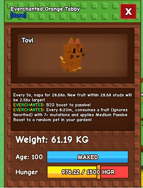 EVERCHANTED HUGE ORANGE TABBY 60KG-61KG CD 5s READY STOCK INSTAN DELIVERY — Account account