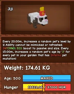 grow a garden - Inferno French Fry Ferret