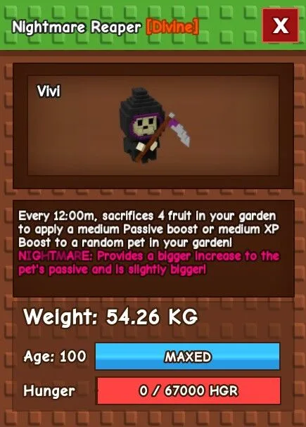 HUGE NIGHTMARE REAPER 54.26KG INSTANT DELIVERY GAG HUGE REAPER — Account account