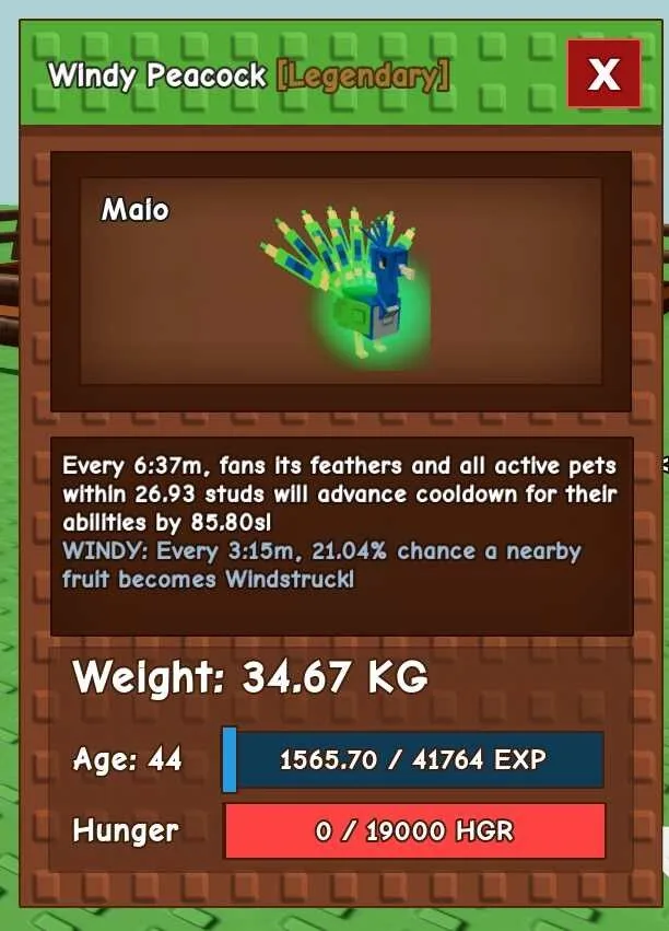 TITANIC Peacock AGE 44 - 34.67KG BEST FAST DELIVERY NON DUPED 100 CLEAN NO MEGA