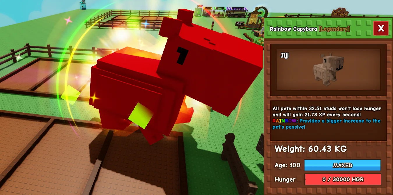 60kg+ Age 100 Rainbow Capybara