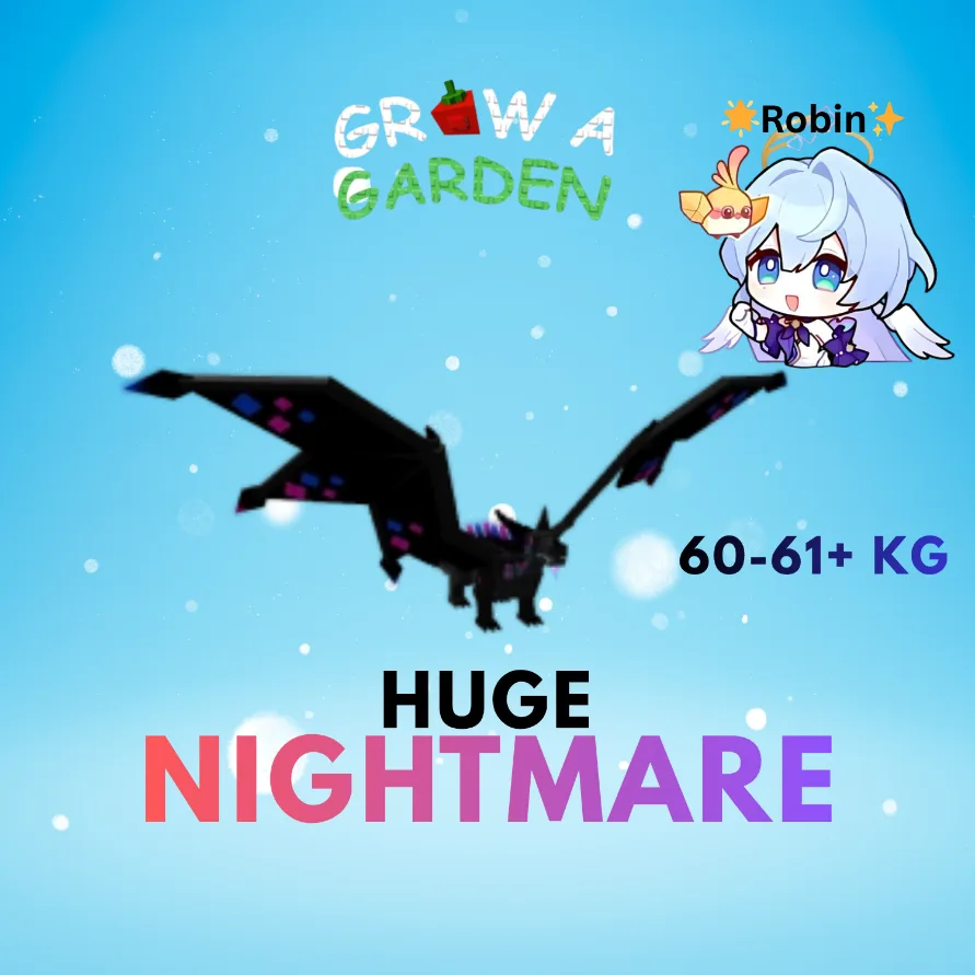 HUGE Nightmare Black Spotty Dragon - 60-61+KG - Grow a Garden — Account account
