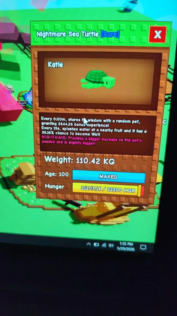 Nightmare Sea Turtle (Rare) Maxed Age 100 INSTANT DELIVERY