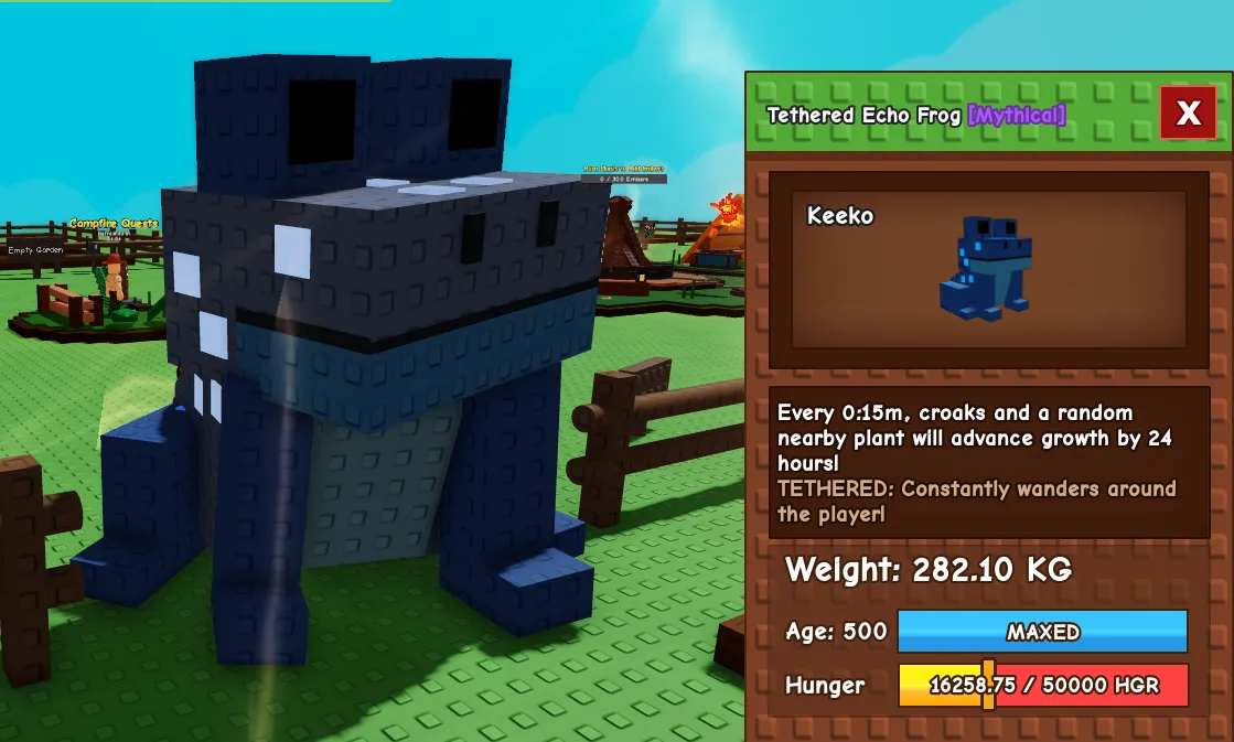 285.33kg Tethered Echo Frog FOLLOW U and BUFF FRUITS