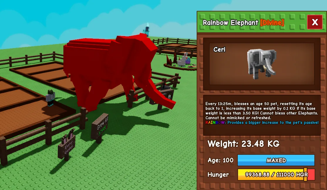 23.48kg Rainbow Elephant Aura Farming not RBH