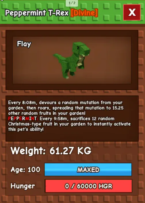 HUGE T-REX NM / VENOM / EVER 60KG-61KG AGE 100