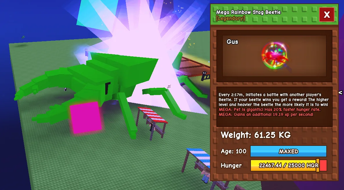 HUGE MEGA RAINBOW HATCH STAG BEETLE // RBH STAG BEETLE 61 KG MEGA MUTATION — Account account
