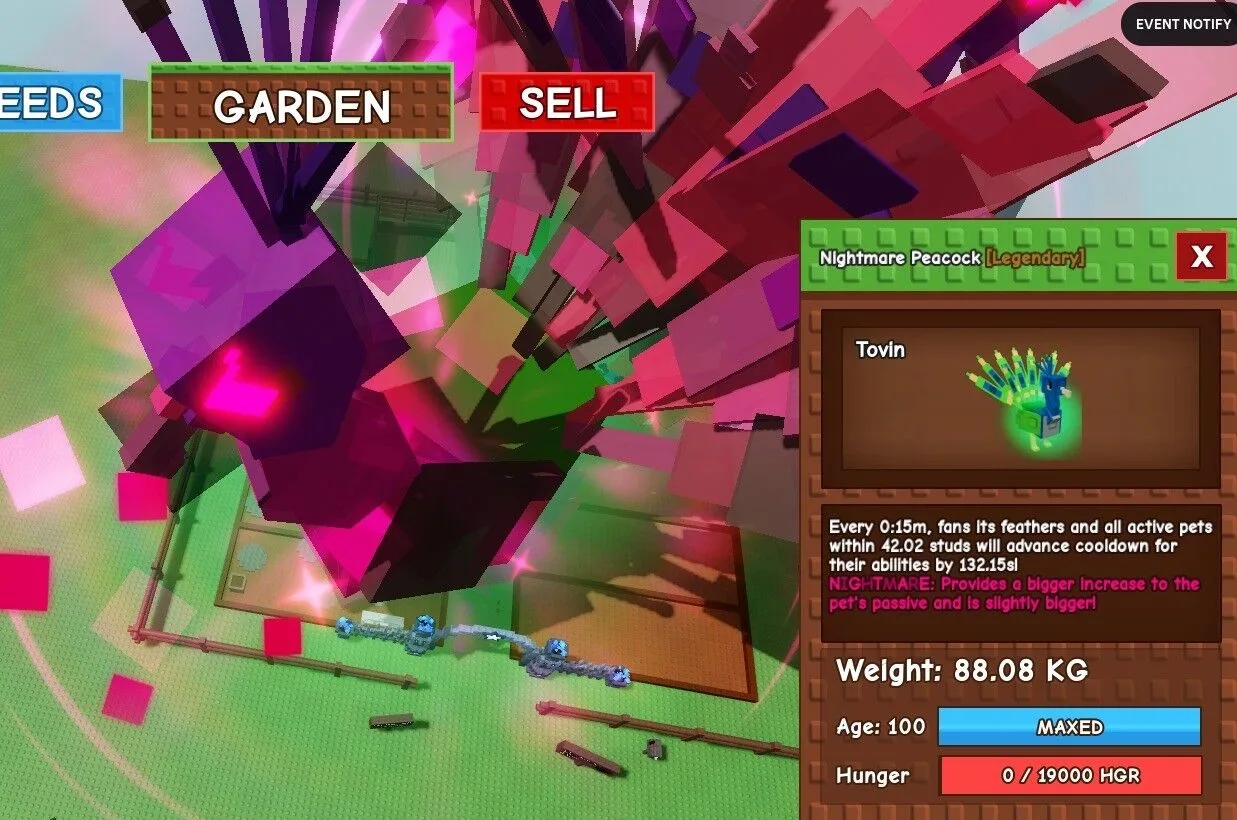 Titan Peacock 80-100KG+ 15 SEC (NO TOY) CHEAPEST INSTANT DELIVERY 100 LEGIT,BONUS RANDOM MUTATION AND MAX AGE — Account account