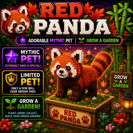 Red Panda Adorable Mythic Pet Grow a Garden — Account account