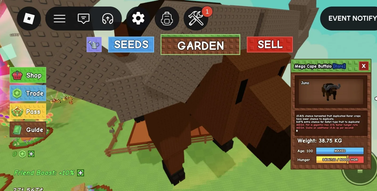 Huge MEGA Cape Buffalo - 38.75 KG (Age 100) — Account account