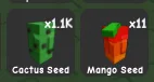 1.1k Cactus seed + 11x Mango seed Instant Delivery Safe Trade Grow a Garden 2 H2