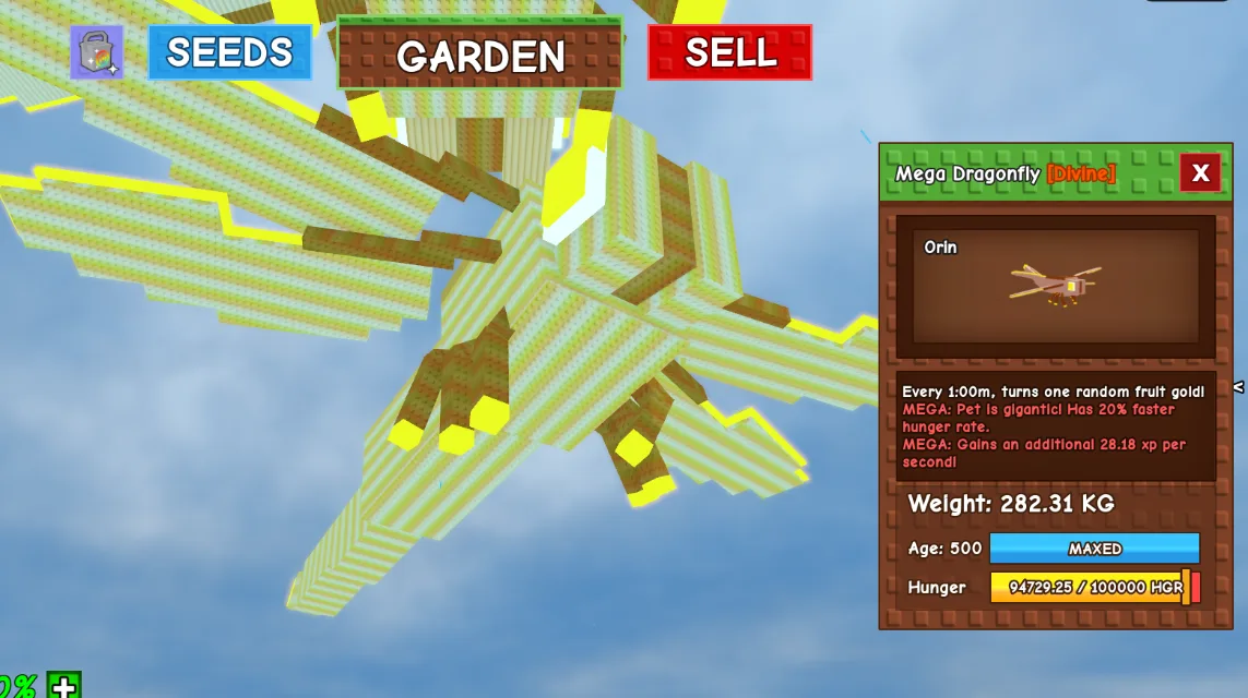 MEGA DRAGONFLY 280 KG+ AGE 500 MAX CAP MAX PASSIVE MAX LEVEL HUGE TITANIC