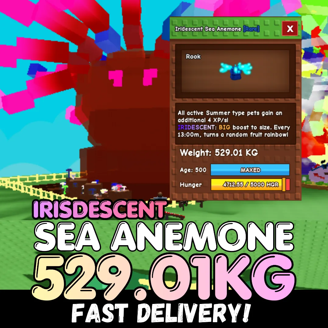 IRIDESCENT Colossal Sea Anemone 529.01KG Rare Size INSTANT DELIVERY
