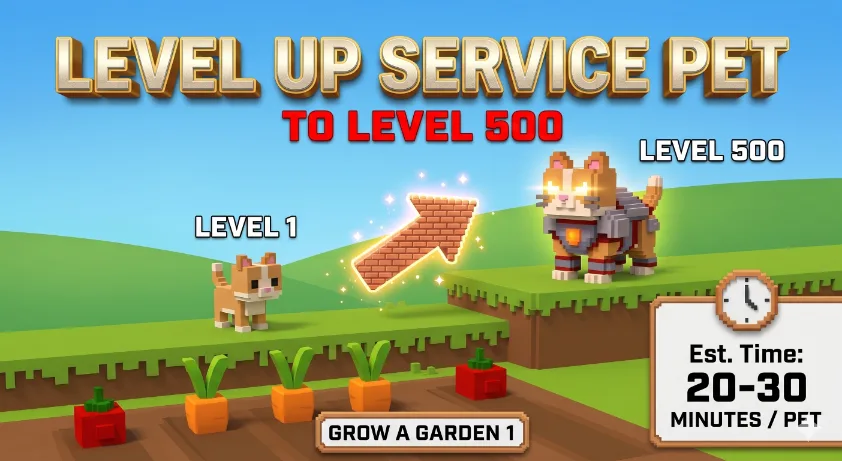 Level up Service to Level 500 Grow a garden 1 — Account account